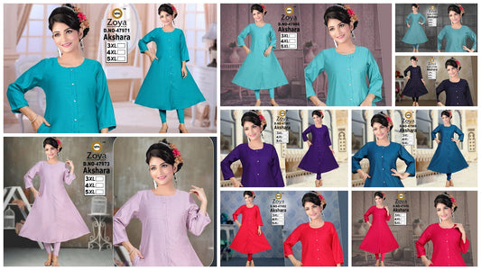 Akshara 1303 Zoya Vertican Plus Size Kurtis Manufacturer