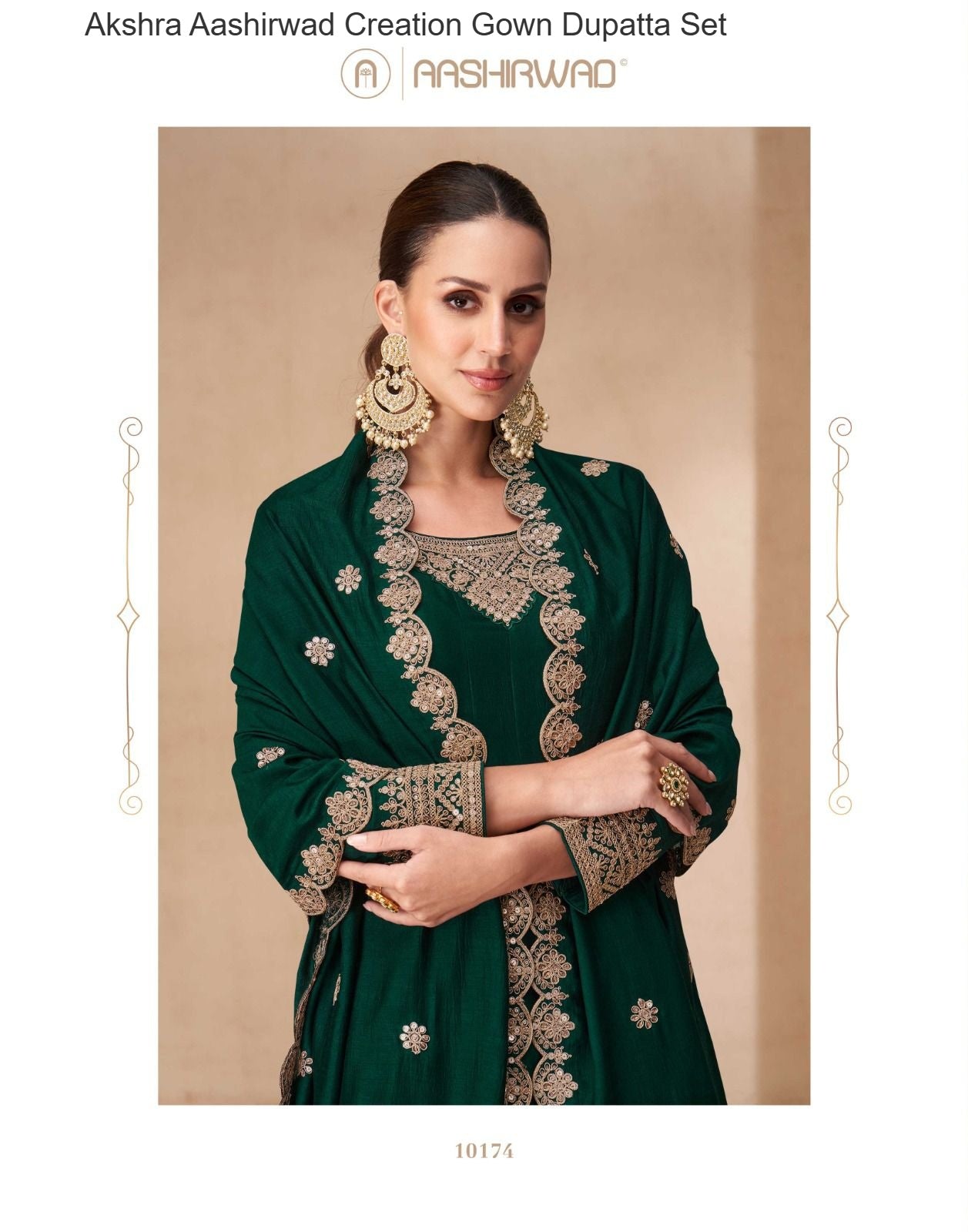 Akshra Aashirwad Creation Silk Gown Dupatta Set Exporter India