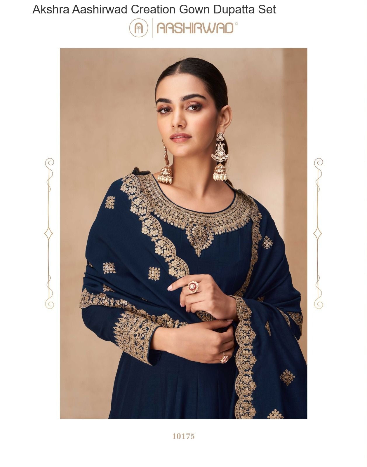 Akshra Aashirwad Creation Silk Gown Dupatta Set Exporter India