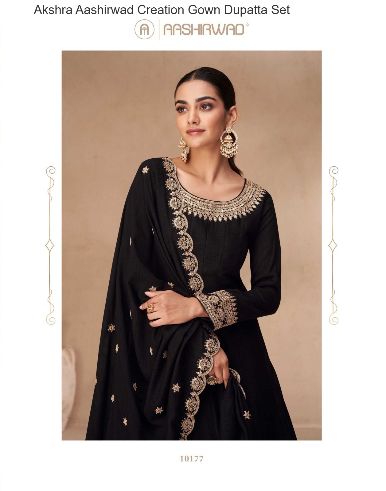 Akshra Aashirwad Creation Silk Gown Dupatta Set Exporter India