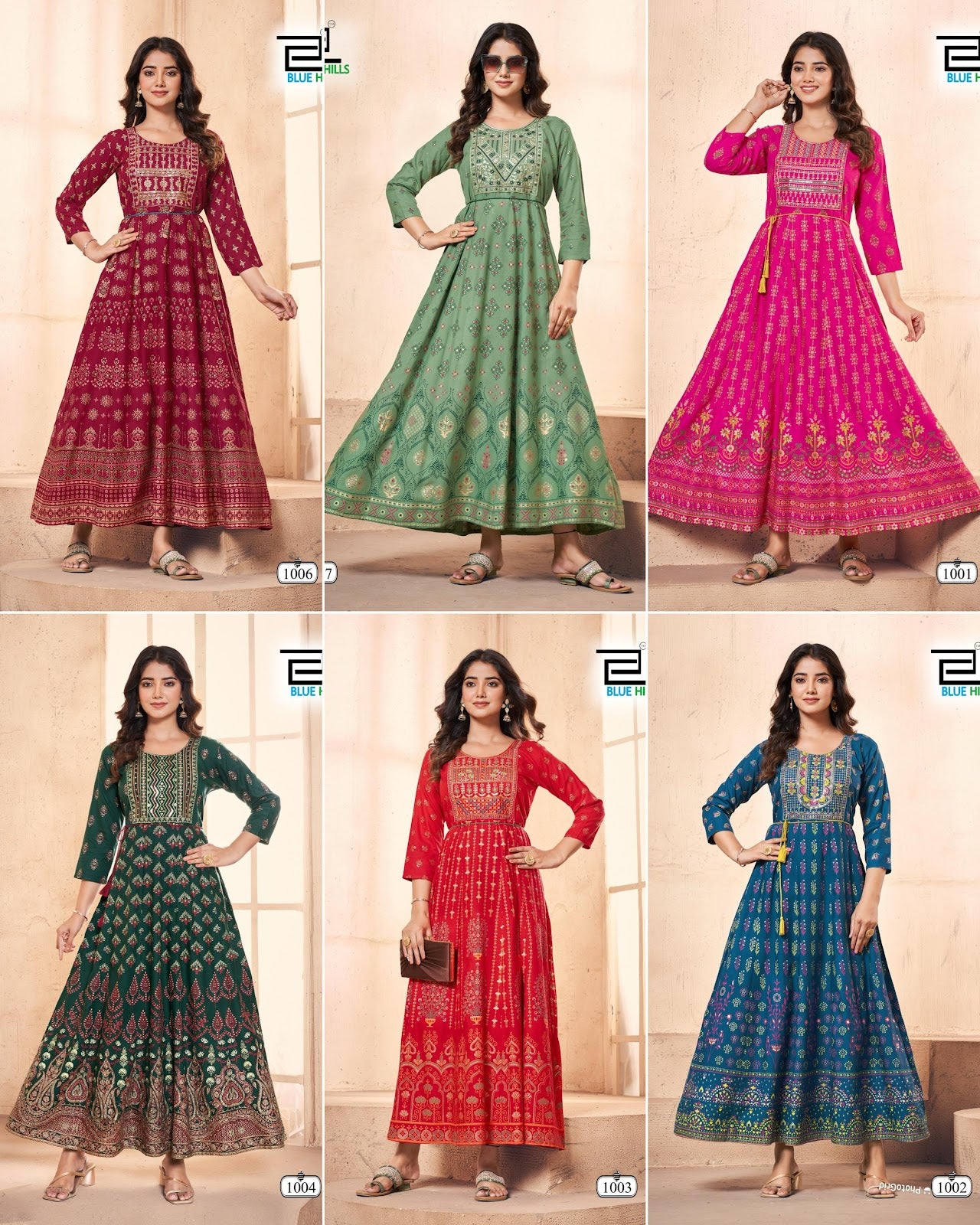 Akshara Bluehills Rayon 14Kg Anarkali Kurtis Manufacturer India