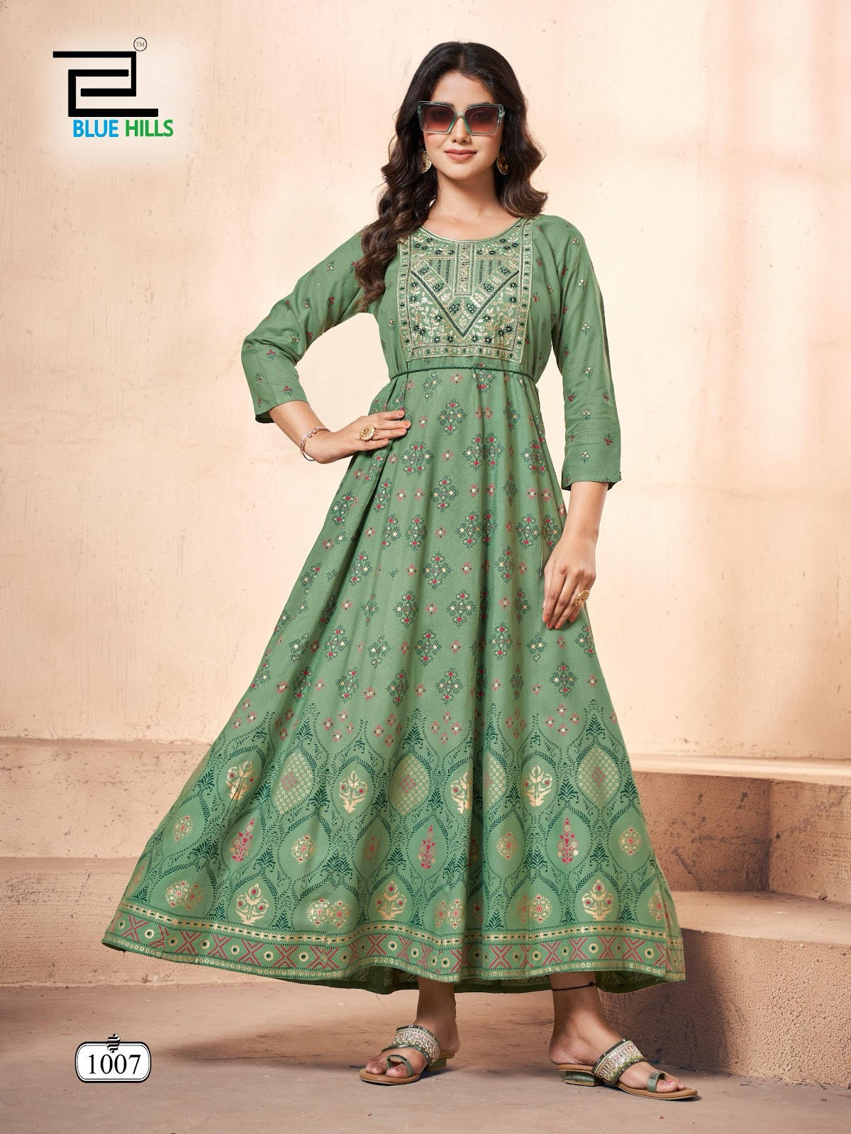 Akshara Bluehills Rayon 14Kg Anarkali Kurtis Manufacturer India