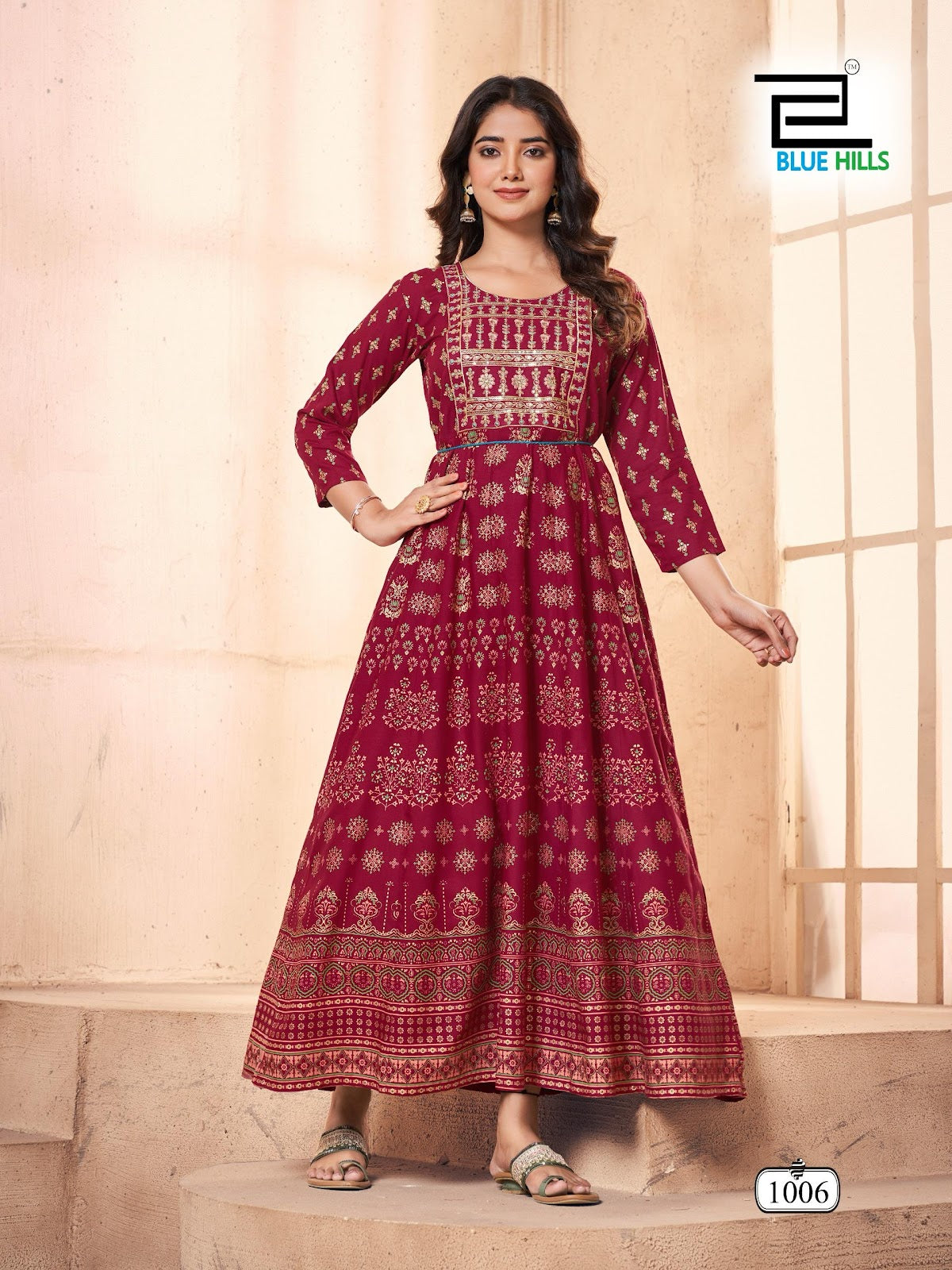Akshara Bluehills Rayon 14Kg Anarkali Kurtis Manufacturer India