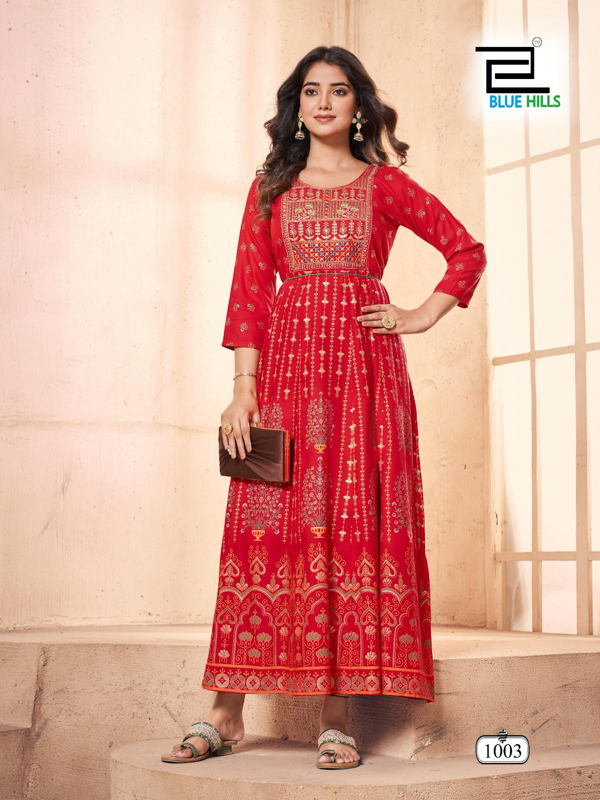 Akshara Bluehills Rayon 14Kg Anarkali Kurtis Manufacturer India