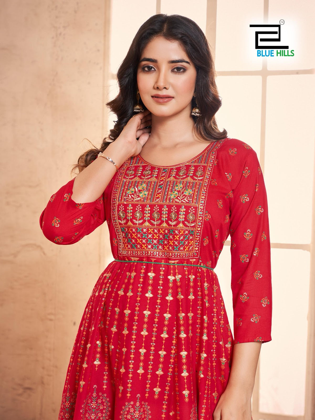 Akshara Bluehills Rayon 14Kg Anarkali Kurtis Manufacturer India