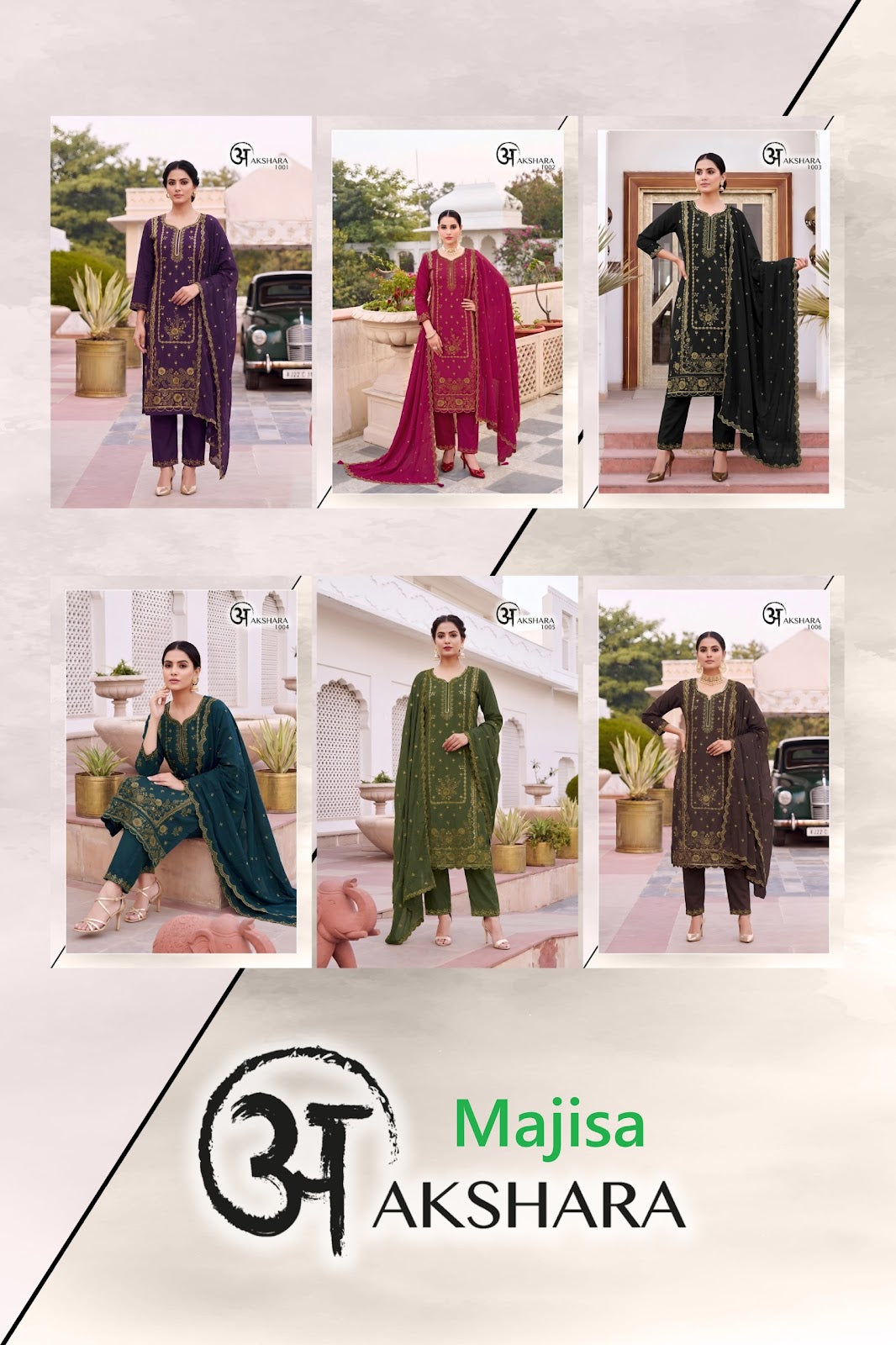 Akshara Majisa Reyon Readymade Pant Style Suits Manufacturer India