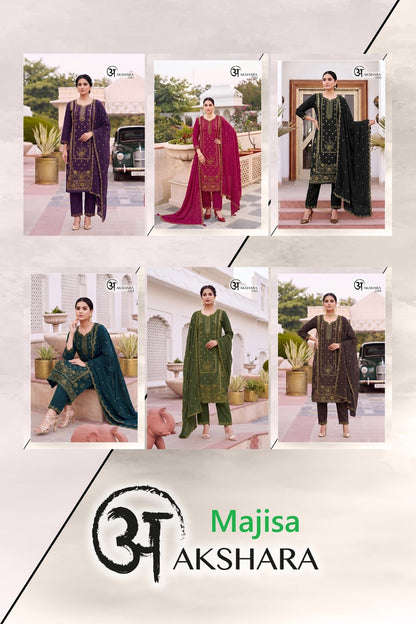 Akshara Majisa Reyon Readymade Pant Style Suits Manufacturer India