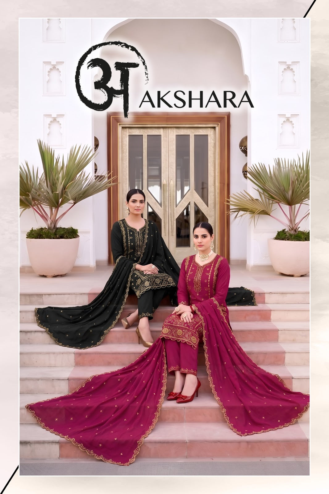 Akshara Majisa Reyon Readymade Pant Style Suits Manufacturer India