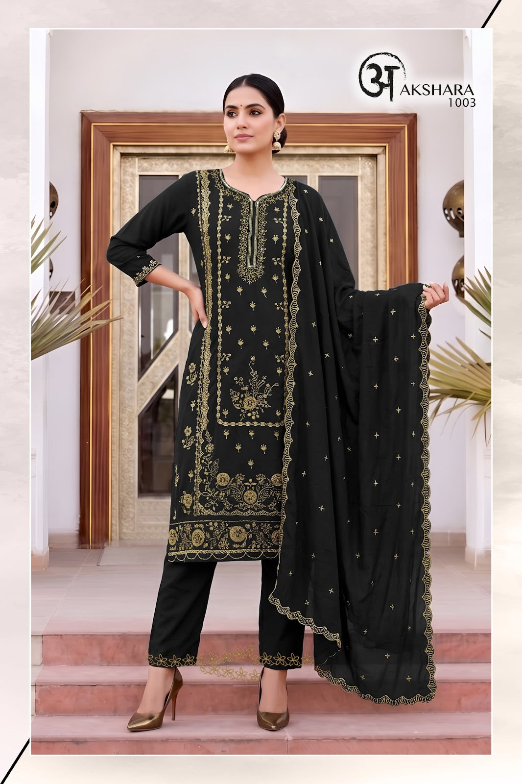 Akshara Majisa Reyon Readymade Pant Style Suits Manufacturer India