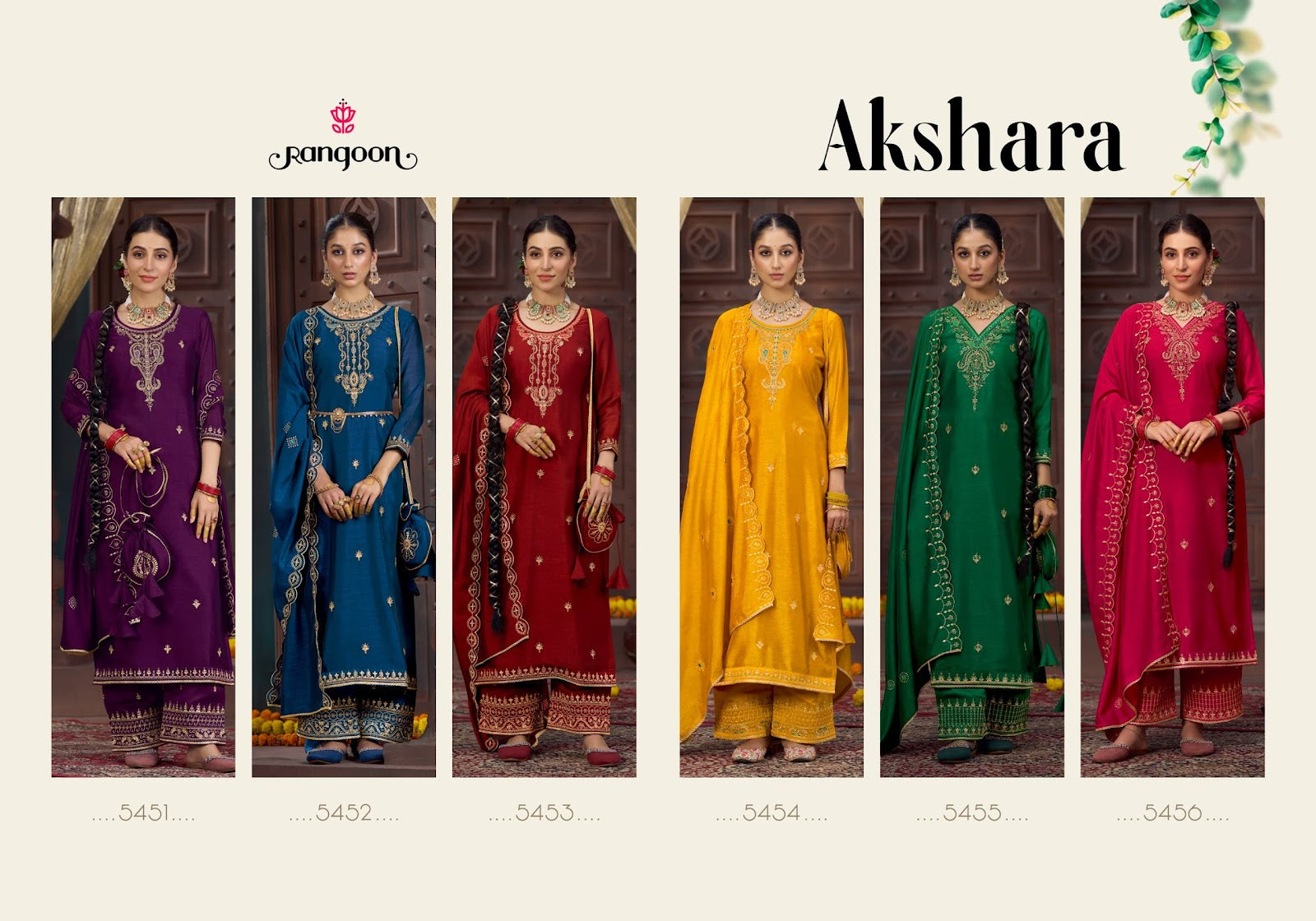 Akshara Rangoon Silk Readymade Plazzo Style Suits Exporter Gujarat