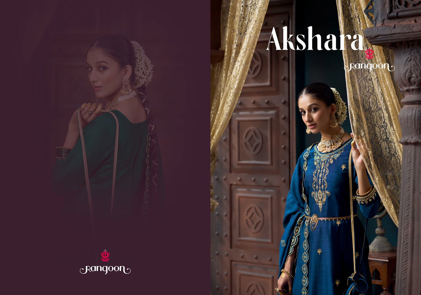 Akshara Rangoon Silk Readymade Plazzo Style Suits Exporter Gujarat