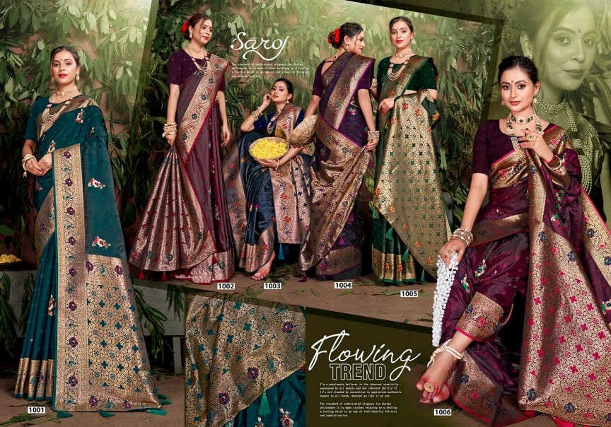 Akshara Sattin Silk Vol 2 Saroj Sarees Wholesaler Ahmedabad