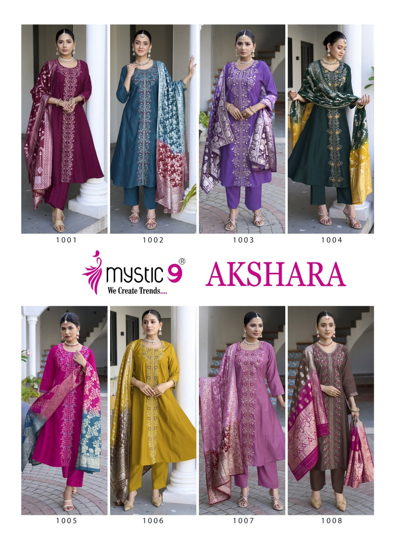 Akshara Vol 1 Mystic 9 Vertican Readymade Pant Style Suits Manufacturer India