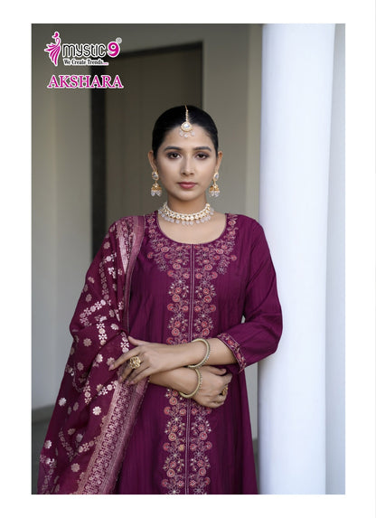 Akshara Vol 1 Mystic 9 Vertican Readymade Pant Style Suits Manufacturer India