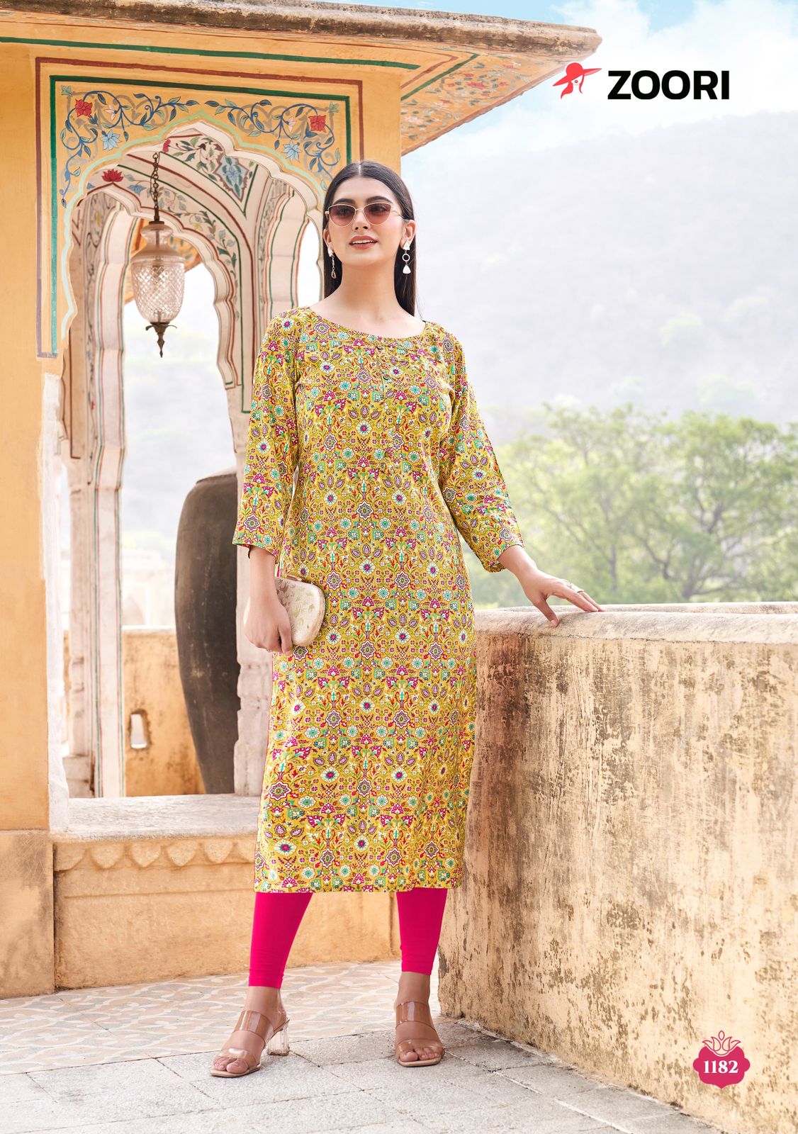 Akshara Vol 31 Zoori Rayon Long Straight Kurti Manufacturer