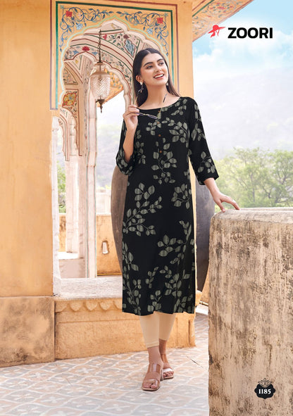 Akshara Vol 31 Zoori Rayon Long Straight Kurti Manufacturer