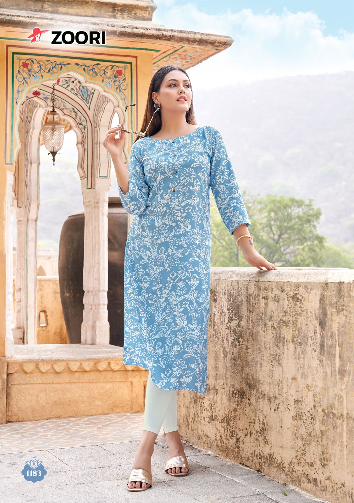 Akshara Vol 31 Zoori Rayon Long Straight Kurti Manufacturer