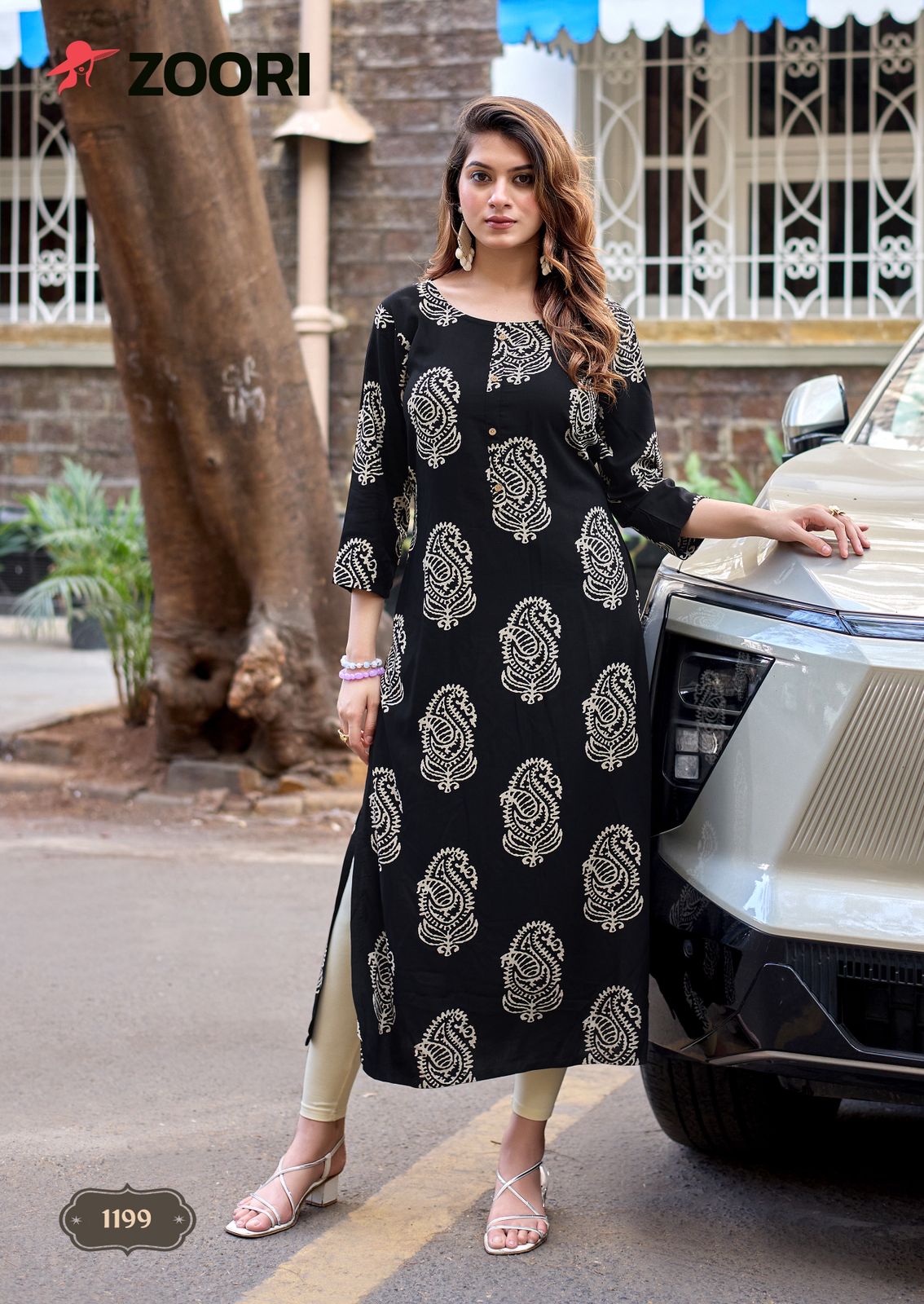 Akshara Vol 33 Zoori Rayon Long Straight Kurti Exporter Gujarat