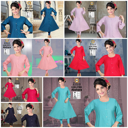 Akshara Zoya Vertican Anarkali Kurtis Wholesaler Gujarat