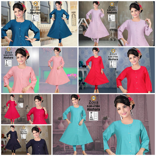 Akshara Zoya Vertican Anarkali Kurtis Wholesaler Gujarat