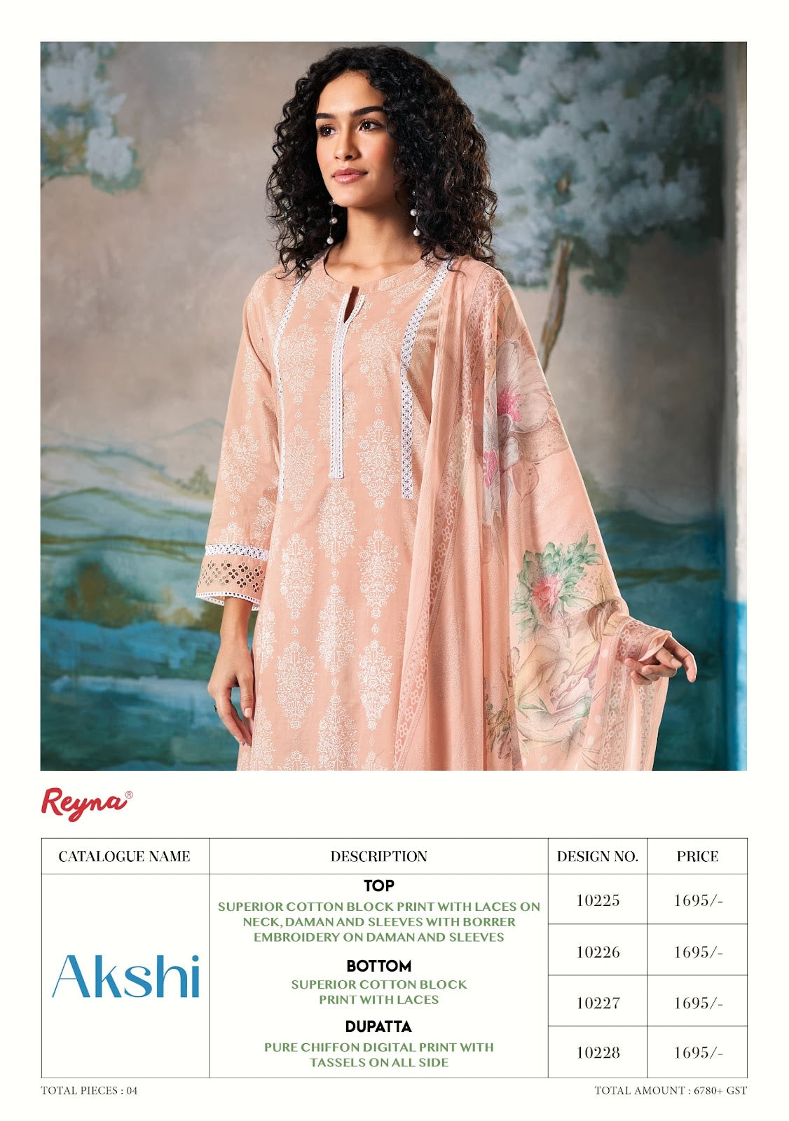 Akshi Reyna Cotton Pant Style Suits Exporter Gujarat