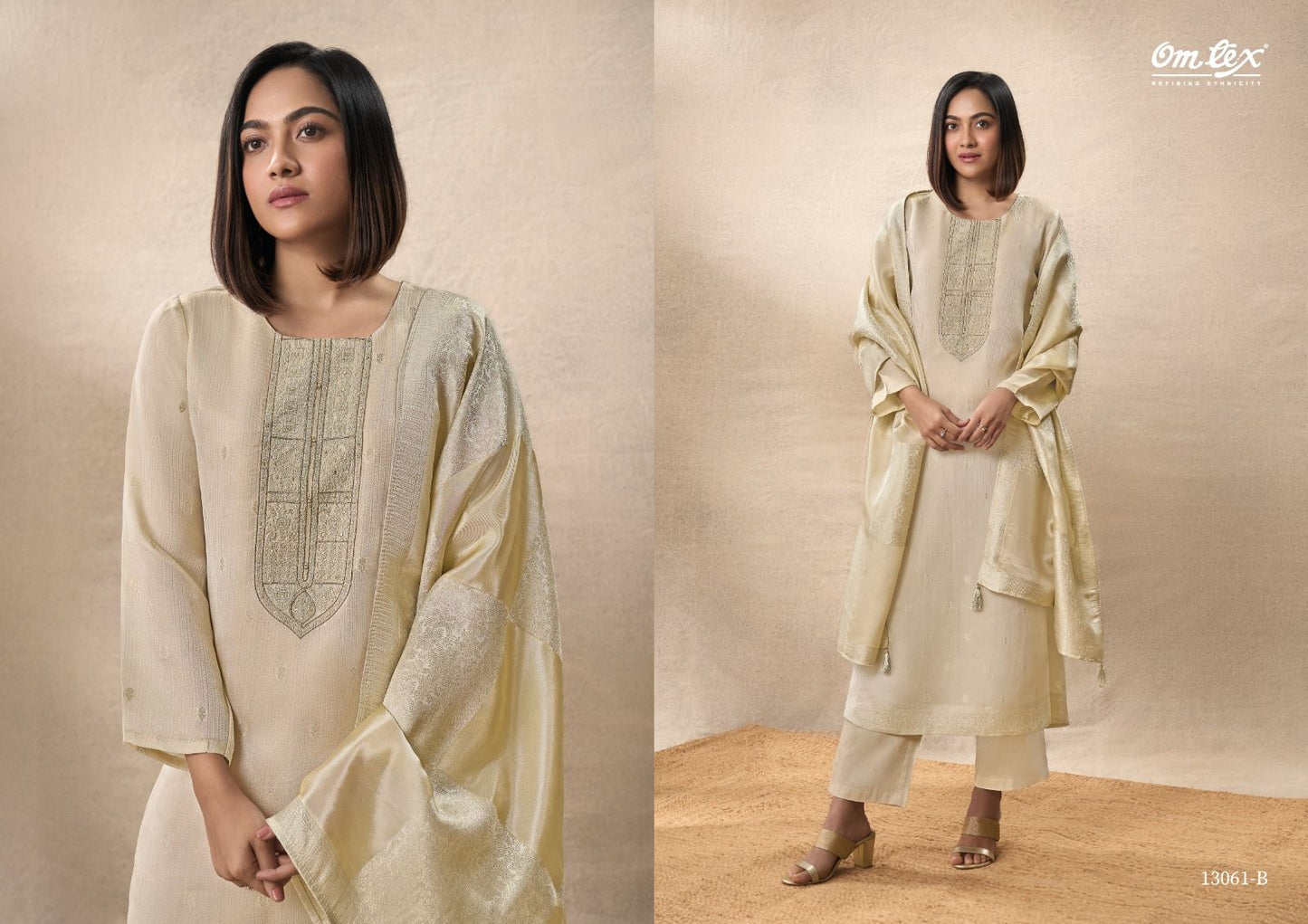 Akshithi Omtex Silk Plazzo Style Suits Wholesaler India