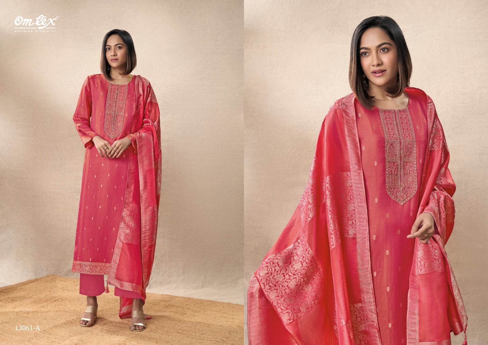 Akshithi Omtex Silk Plazzo Style Suits Wholesaler India