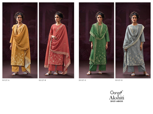 Akshiti S3127 Ganga Cotton Plazzo Style Suits Manufacturer Gujarat