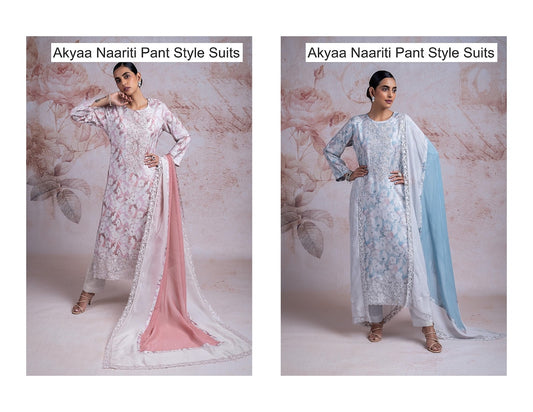 Akyaa Naariti Pure Muslin Pant Style Suits Supplier India