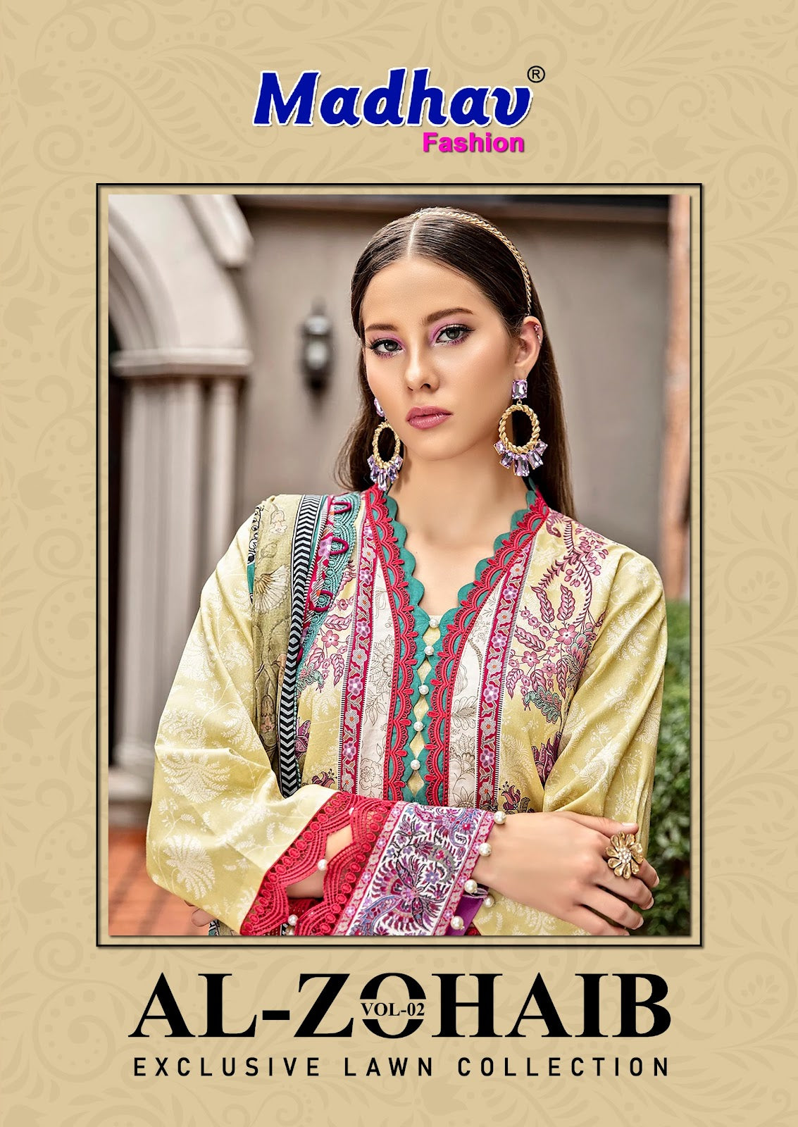 Al-Zohaib Vol 2 Madhav Fashion Cotton Lawn Karachi Salwar Suits Exporter