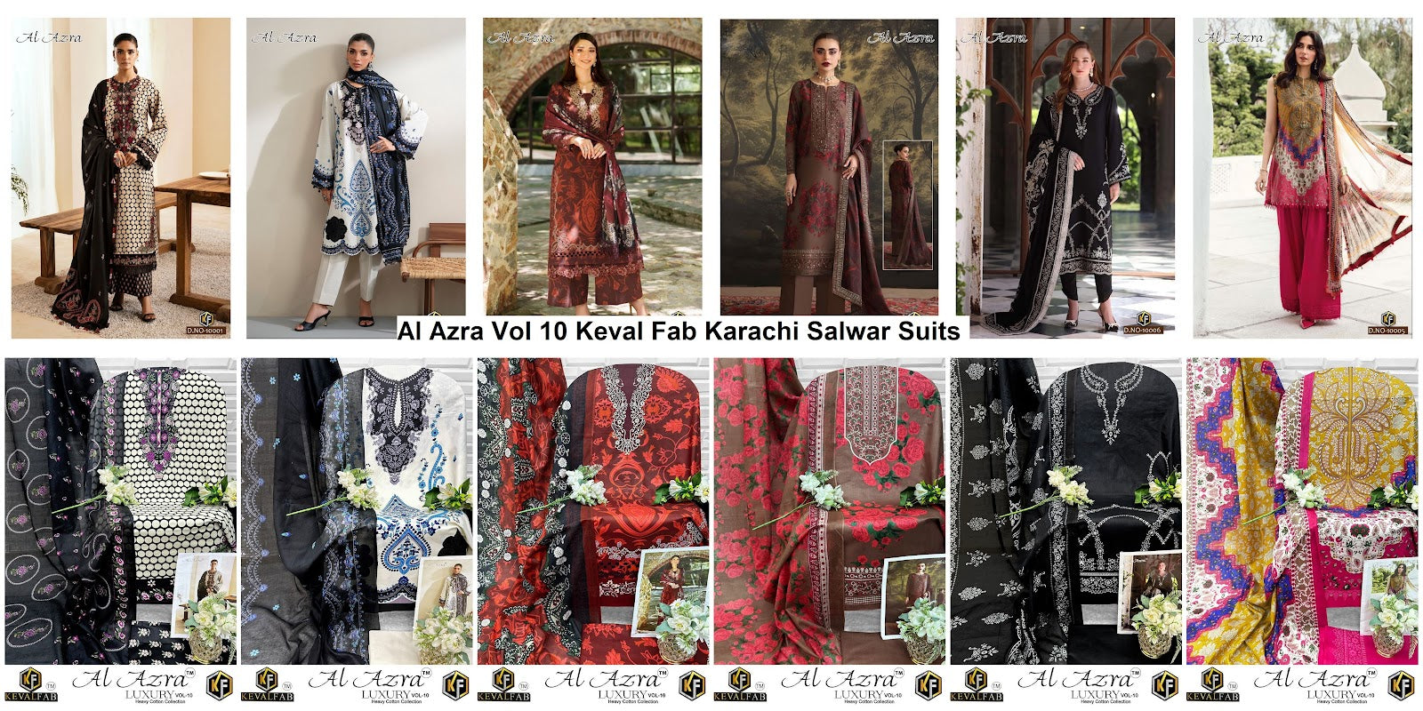 Al Azra Vol 10 Keval Fab Cotton Karachi Salwar Suits Manufacturer