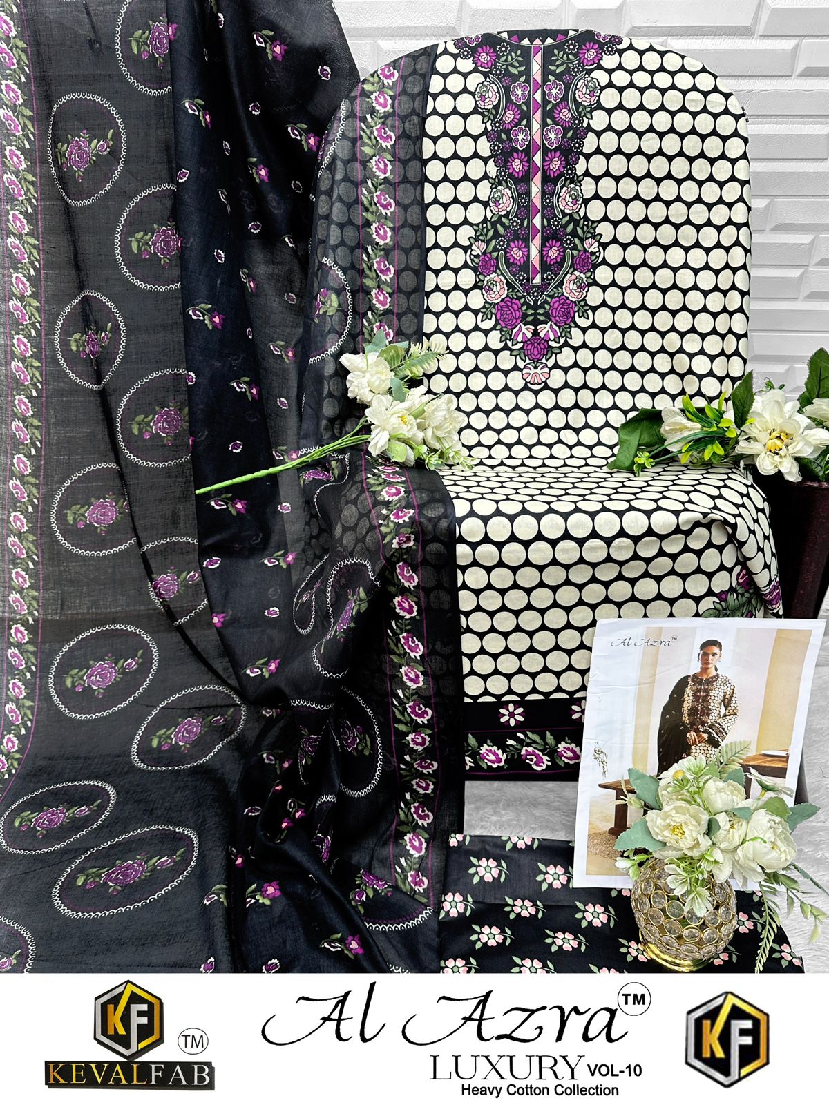 Al Azra Vol 10 Keval Fab Cotton Karachi Salwar Suits Manufacturer