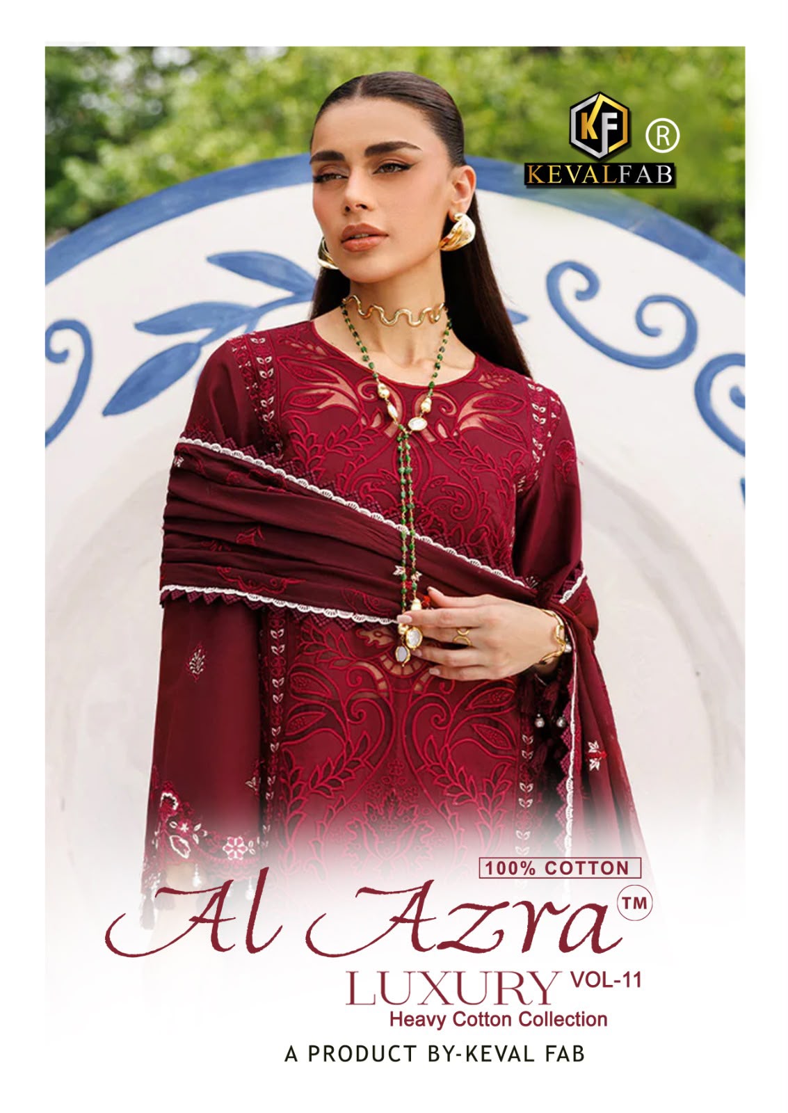 Al Azra Vol 11 Keval Fab Mix Cotton Karachi Salwar Suits Wholesale Rate
