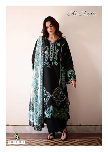Al Azra Vol 11 Keval Fab Mix Cotton Karachi Salwar Suits Wholesale Rate