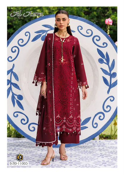 Al Azra Vol 11 Keval Fab Mix Cotton Karachi Salwar Suits Wholesale Rate
