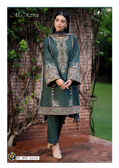 Al Azra Vol 6 Luxury Heavy Cotton Collection Keval Fab Karachi Salwar Suits Supplier Gujarat