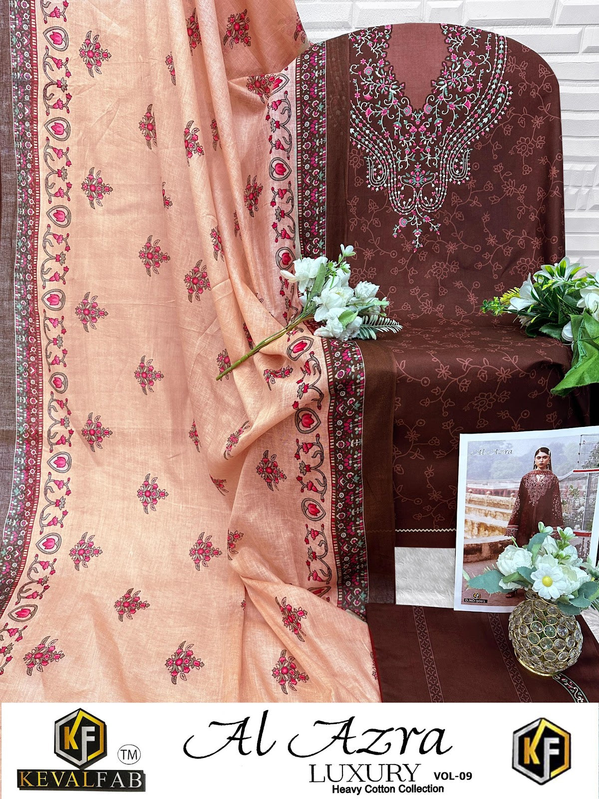 Al Azra Vol 9 Keval Fab Cotton Karachi Salwar Suits Supplier