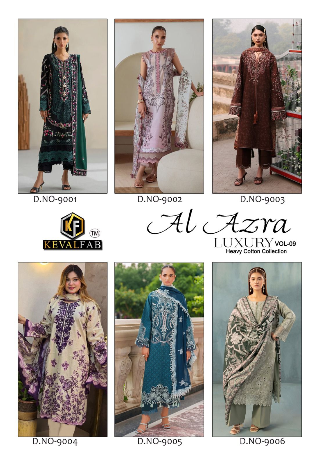 Al Azra Vol 9 Keval Fab Cotton Karachi Salwar Suits Supplier