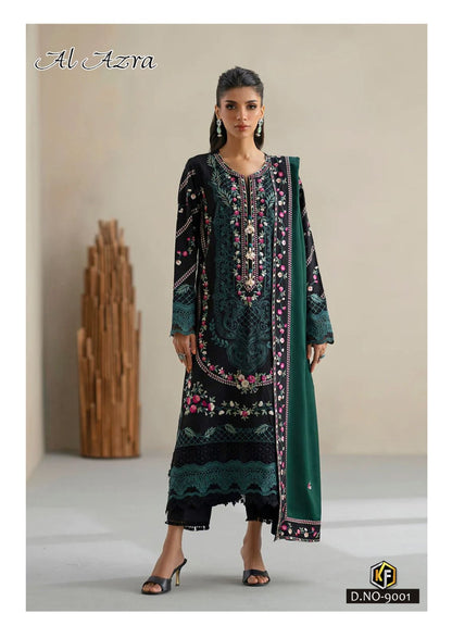 Al Azra Vol 9 Keval Fab Cotton Karachi Salwar Suits Supplier