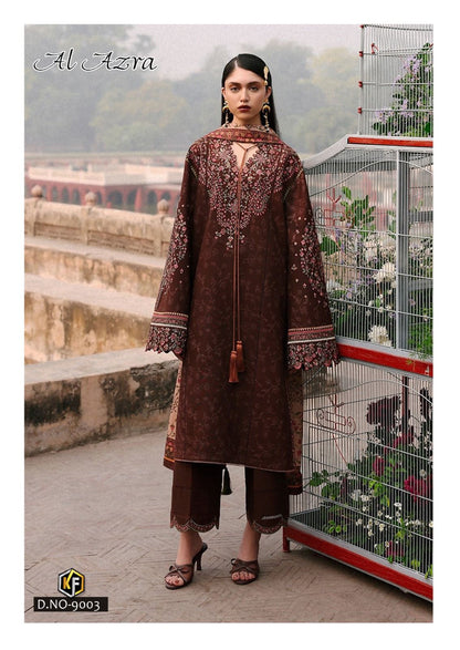 Al Azra Vol 9 Keval Fab Cotton Karachi Salwar Suits Supplier