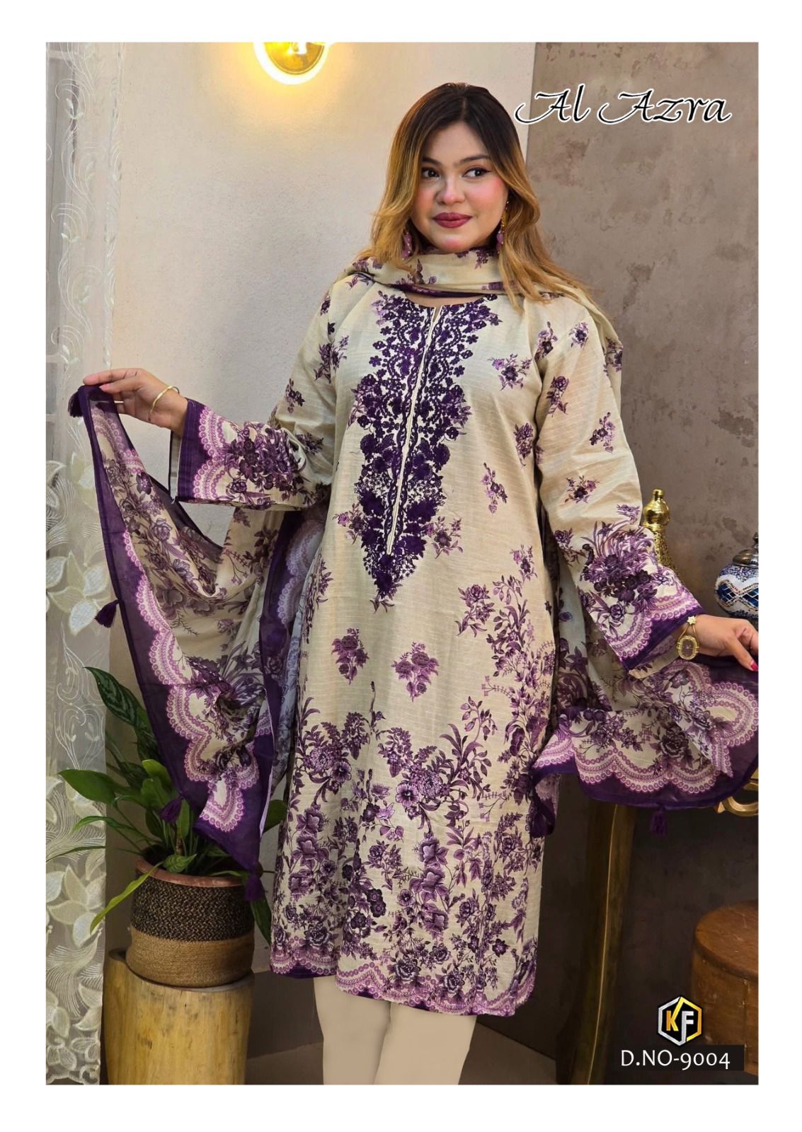 Al Azra Vol 9 Keval Fab Cotton Karachi Salwar Suits Supplier