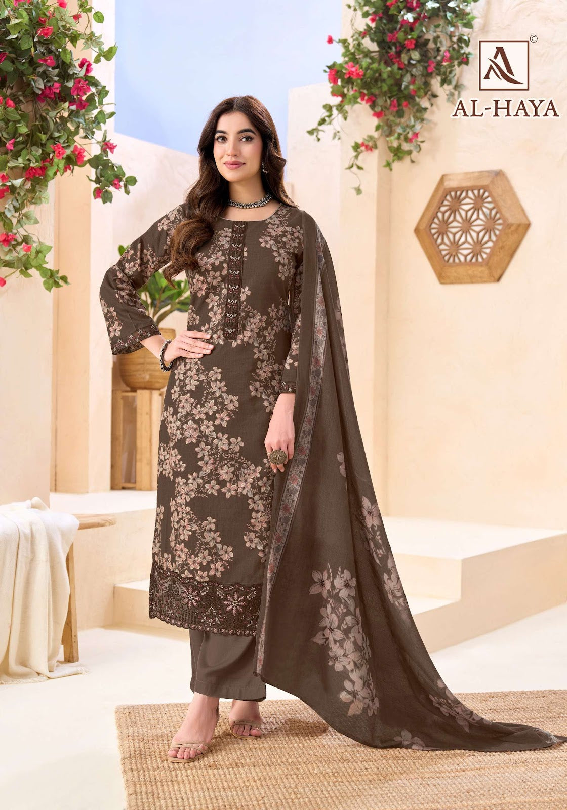 Al Haya Alok Cambric Cotton Karachi Salwar Suits Wholesaler