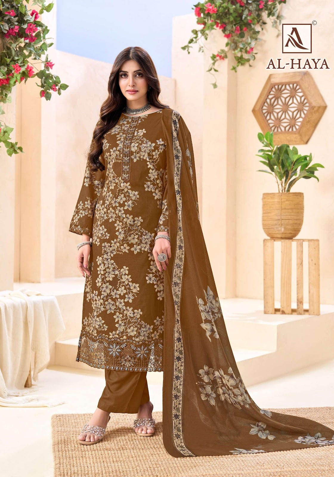 Al Haya Alok Cambric Cotton Karachi Salwar Suits Wholesaler