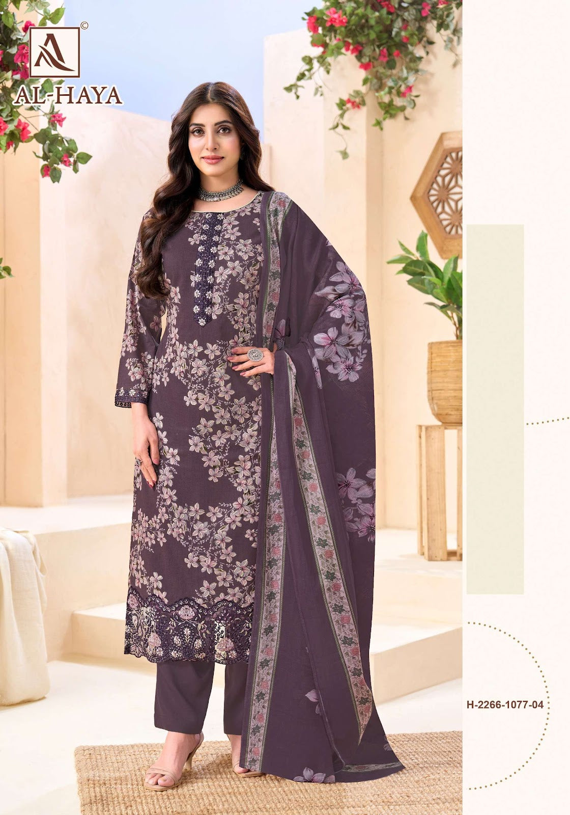 Al Haya Alok Cambric Cotton Karachi Salwar Suits Wholesaler