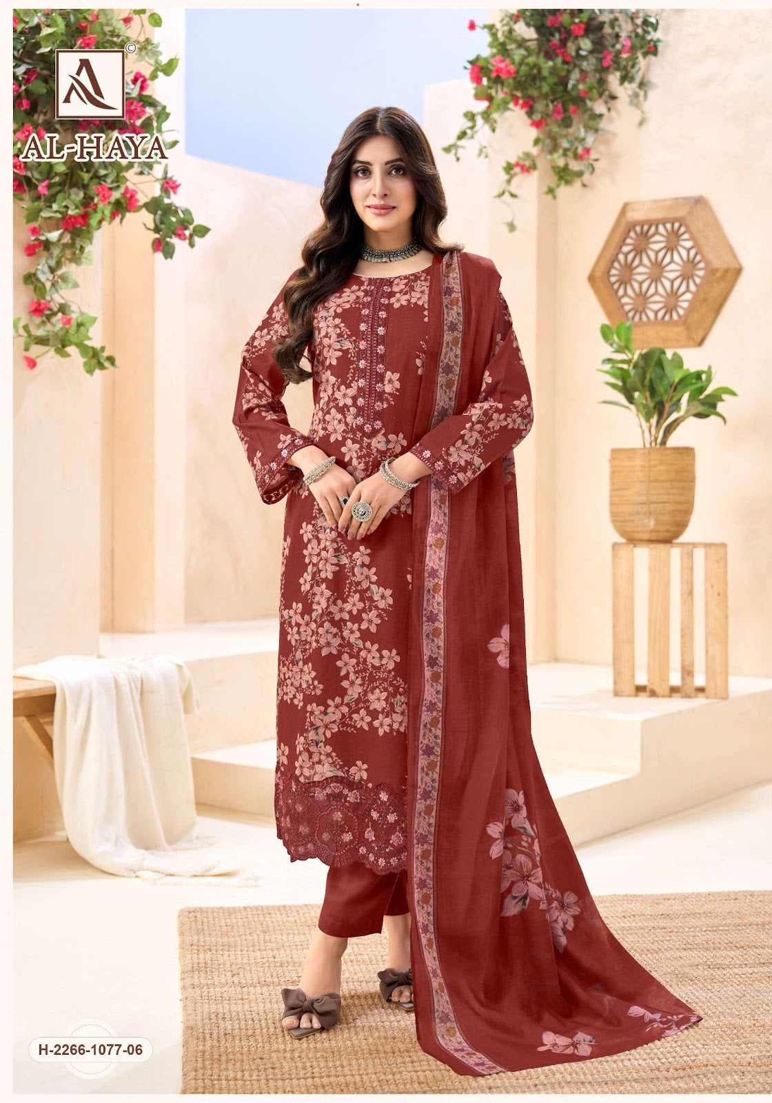 Al Haya Alok Cambric Cotton Karachi Salwar Suits Wholesaler