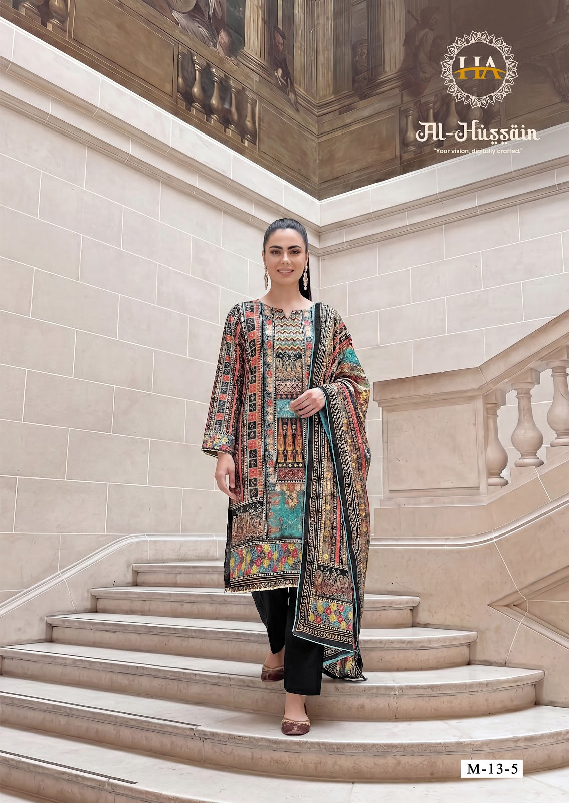 Al Hussain Harshit Fashion Pure Zam Karachi Salwar Suits Wholesaler Ahmedabad