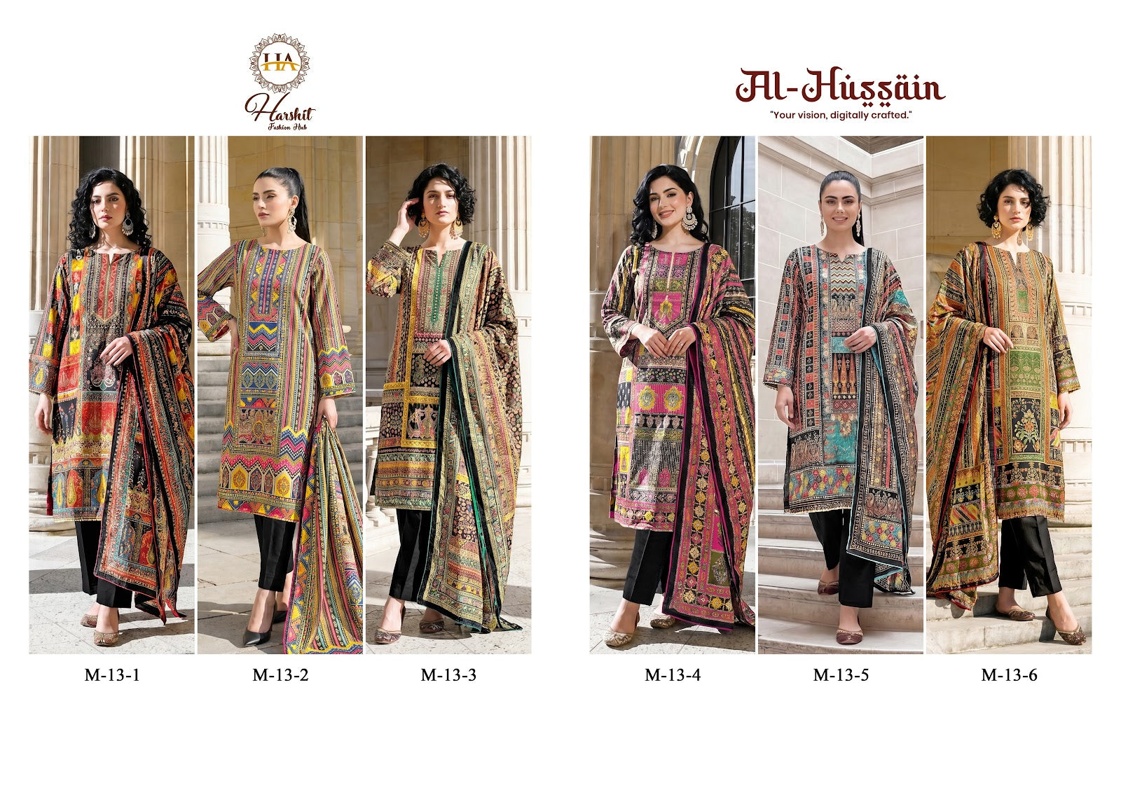 Al Hussain Harshit Fashion Pure Zam Karachi Salwar Suits Wholesaler Ahmedabad
