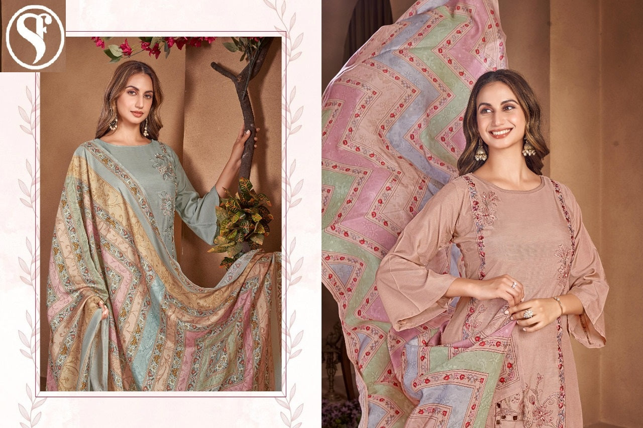 Al Jannat Sweety Fashion Viscose Muslin Pant Style Suits Exporter India