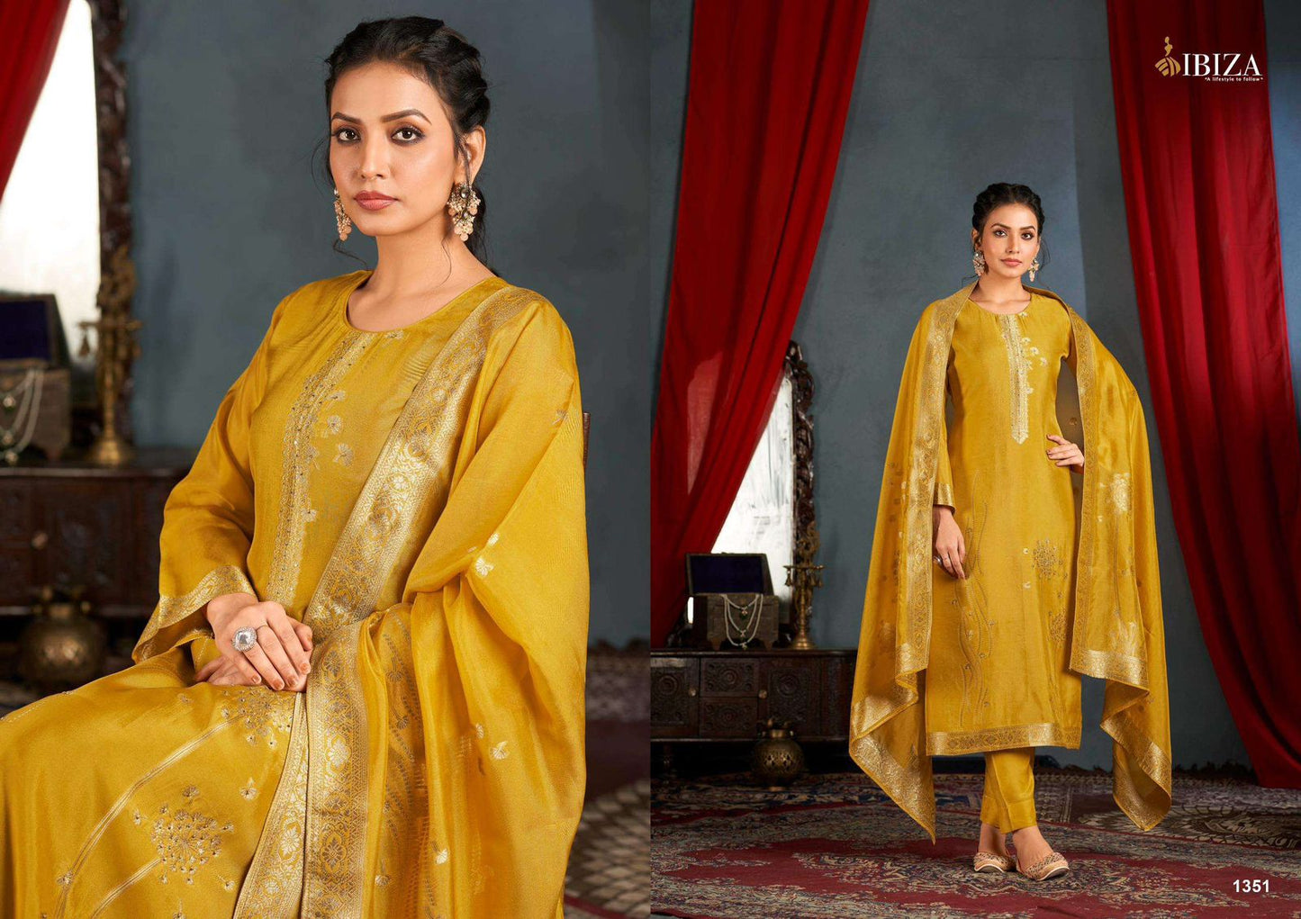 Al Marina Ibiza Banglori Silk Pant Style Suits Supplier Gujarat