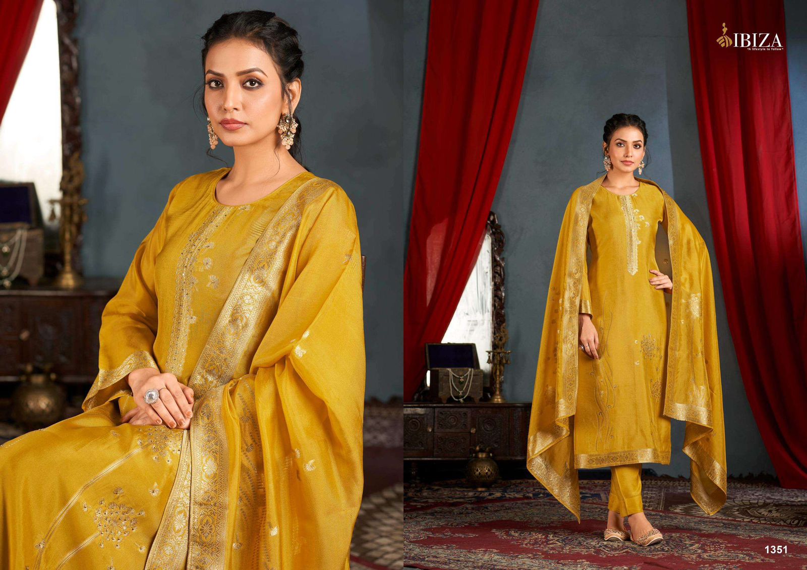 Al Marina Ibiza Banglori Silk Pant Style Suits Supplier Gujarat